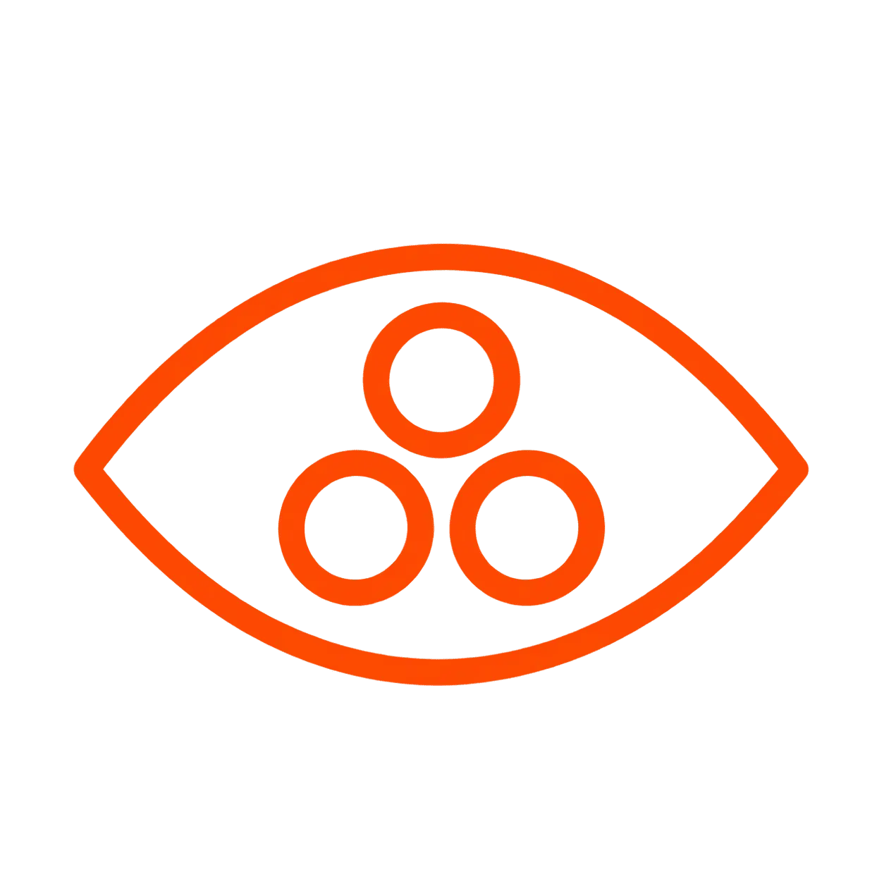 Œil orange à trois cercles