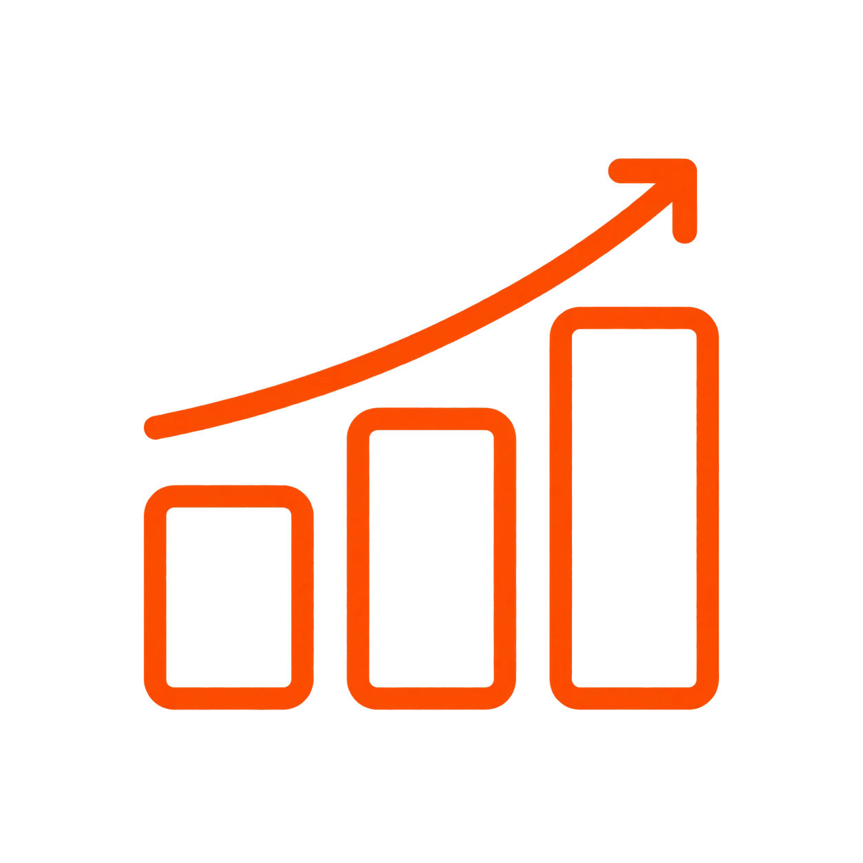 Graphique de croissance orange