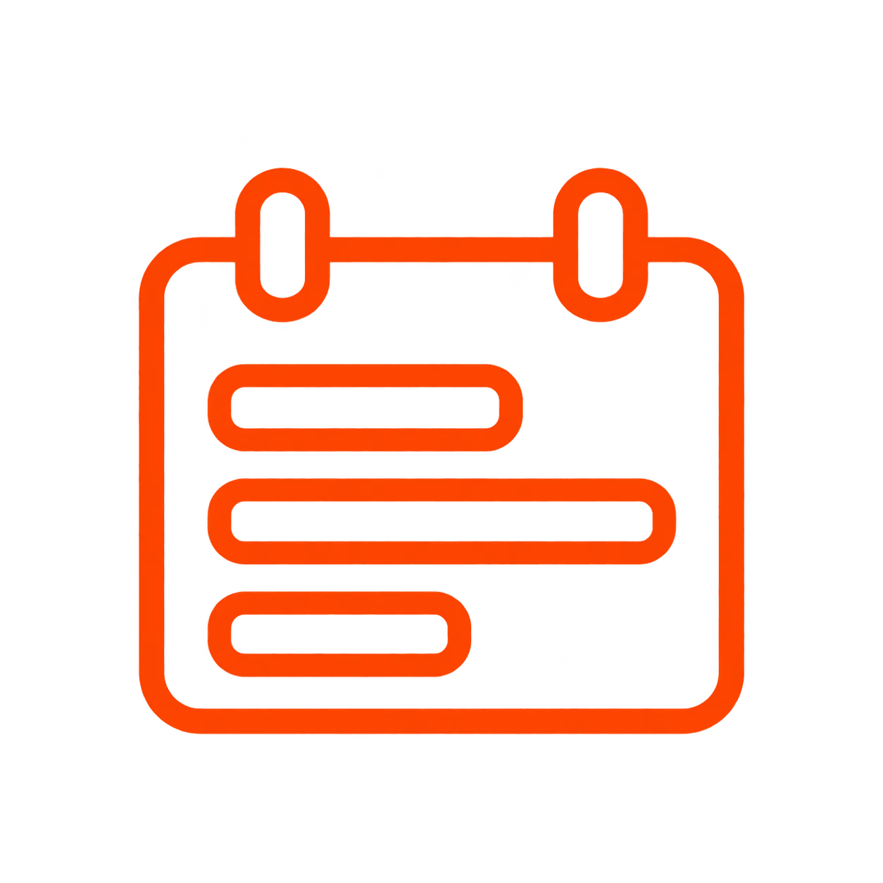 Icône calendrier orange minimaliste
