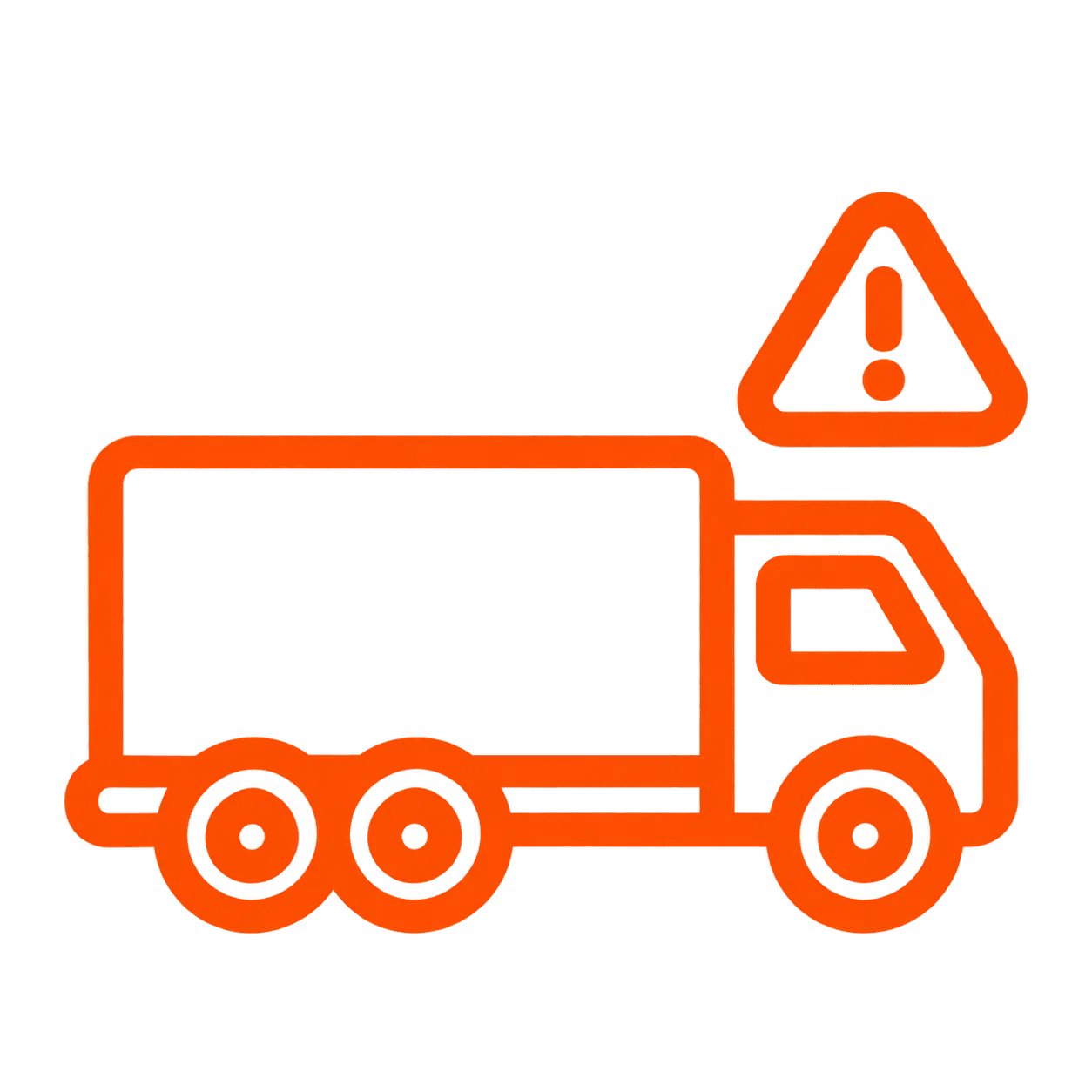 Icône de camion de livraison avec alerte