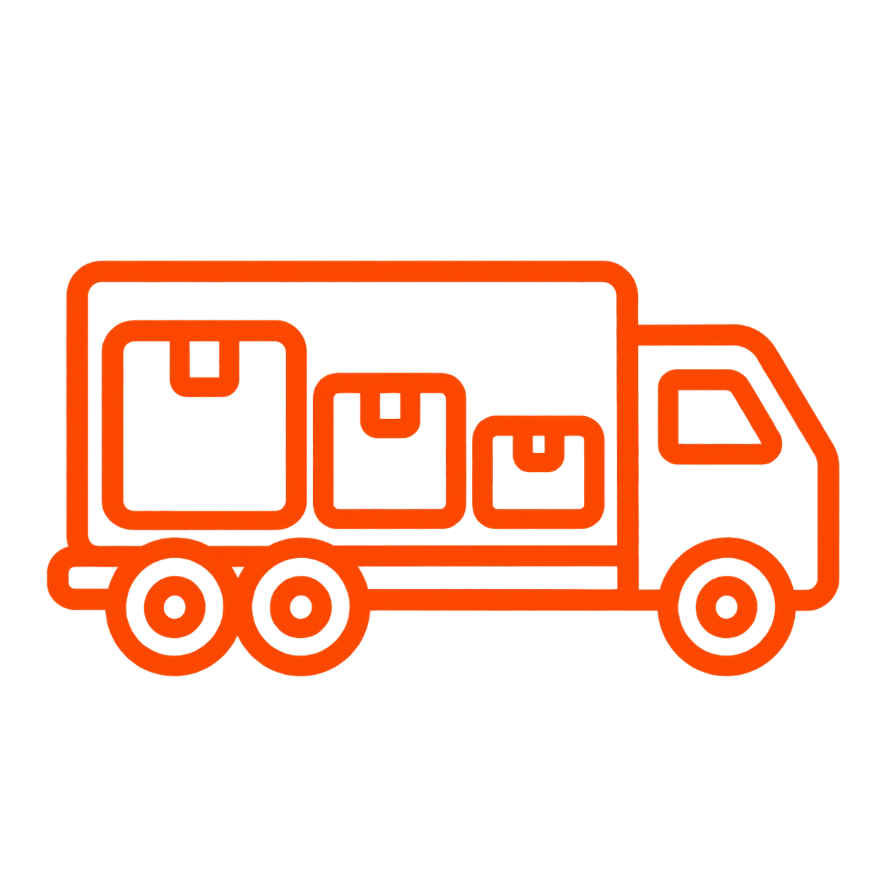 Icône de camion de livraison orange