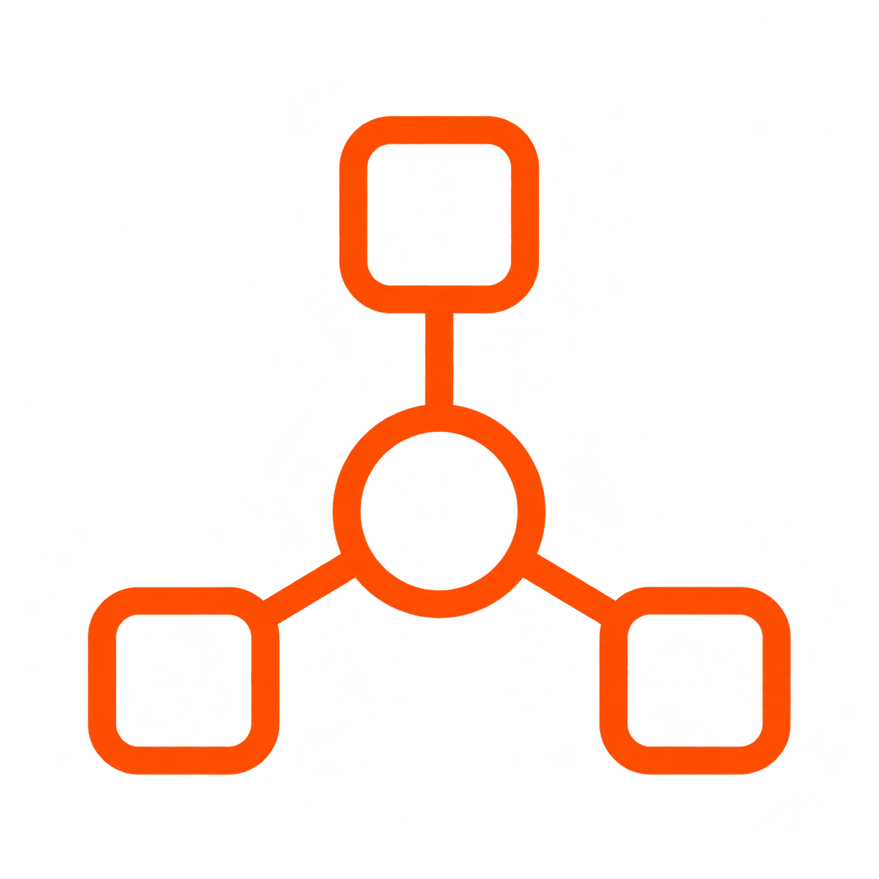 Icône réseau orange minimaliste