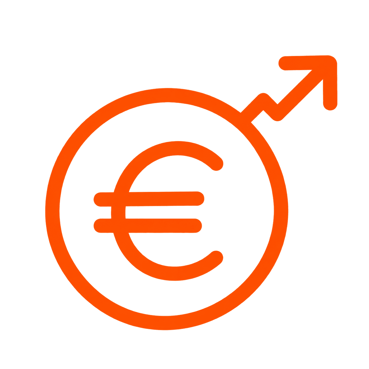 Icône-euro-et-croissance-ascendante