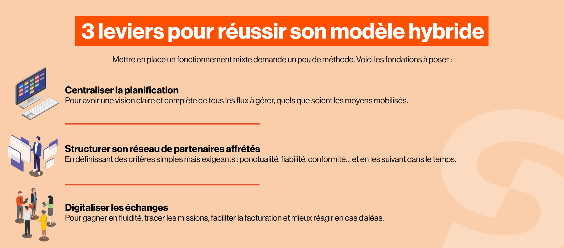 3 leviers modèle hybride - Avantages affrètement