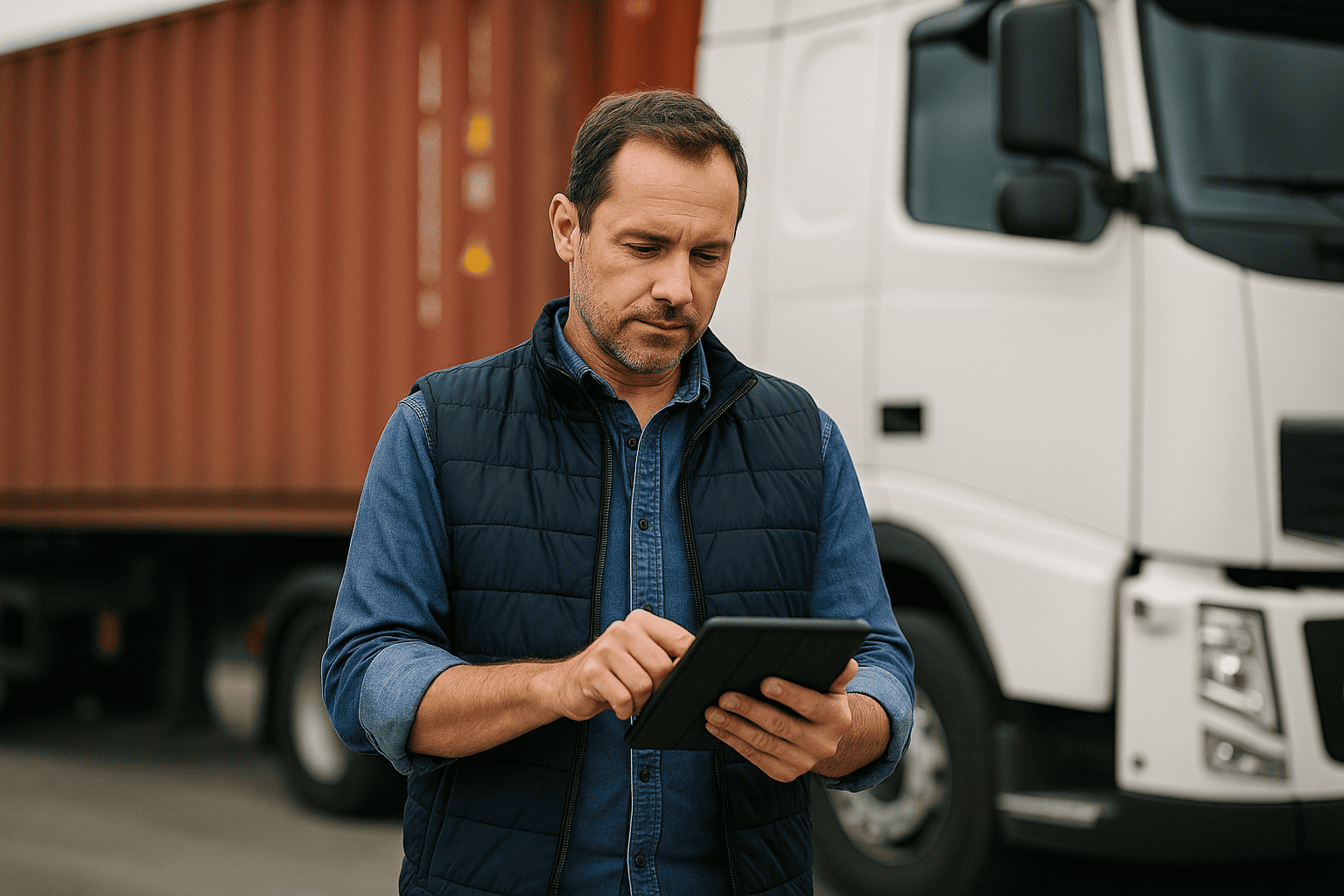 Conteneur transport chauffeur
